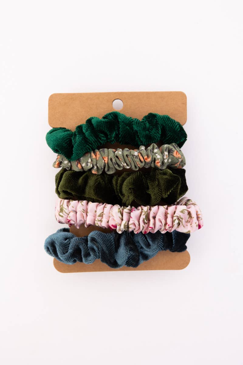 Floral & Velvet Hair Scrunchies