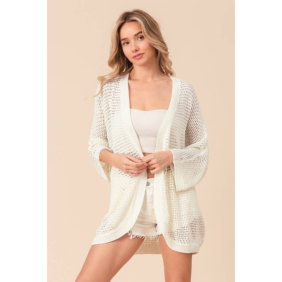 All American (Ivory) Dolman Flag Cardigan