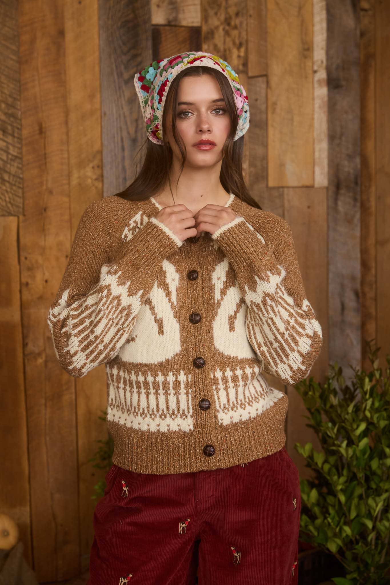 Swan Lake (Caramel) Button Cardigan