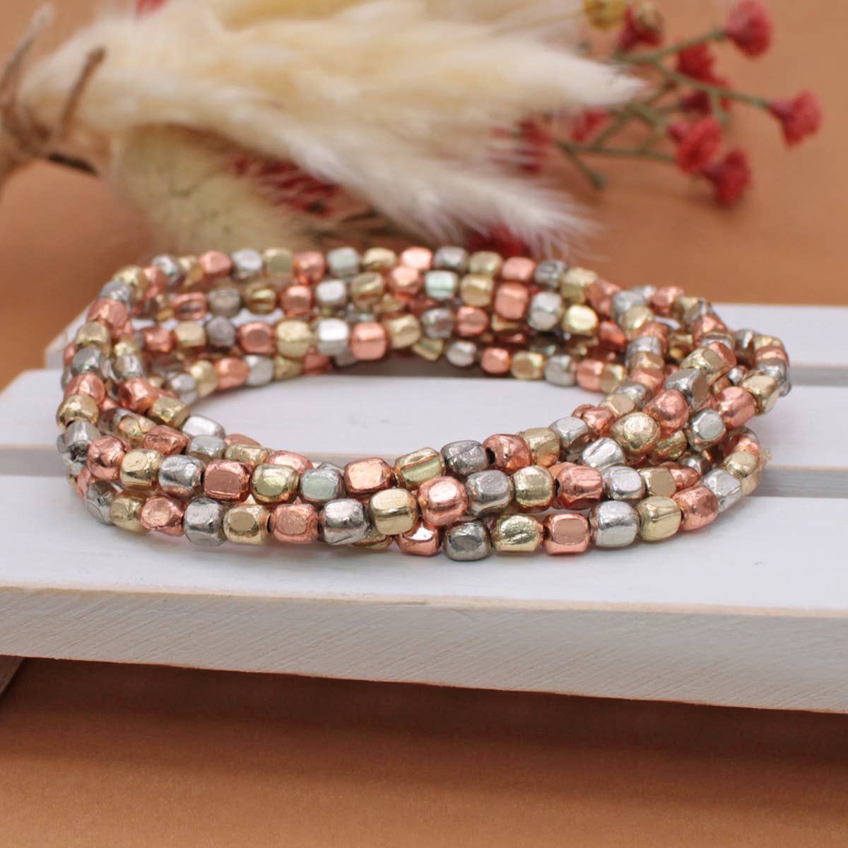 Multi Metals Stretch Bracelet Set of 3