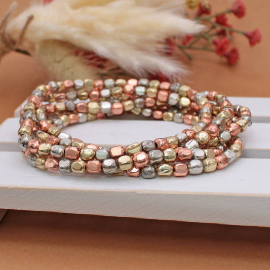 Multi Metals Stretch Bracelet Set of 3