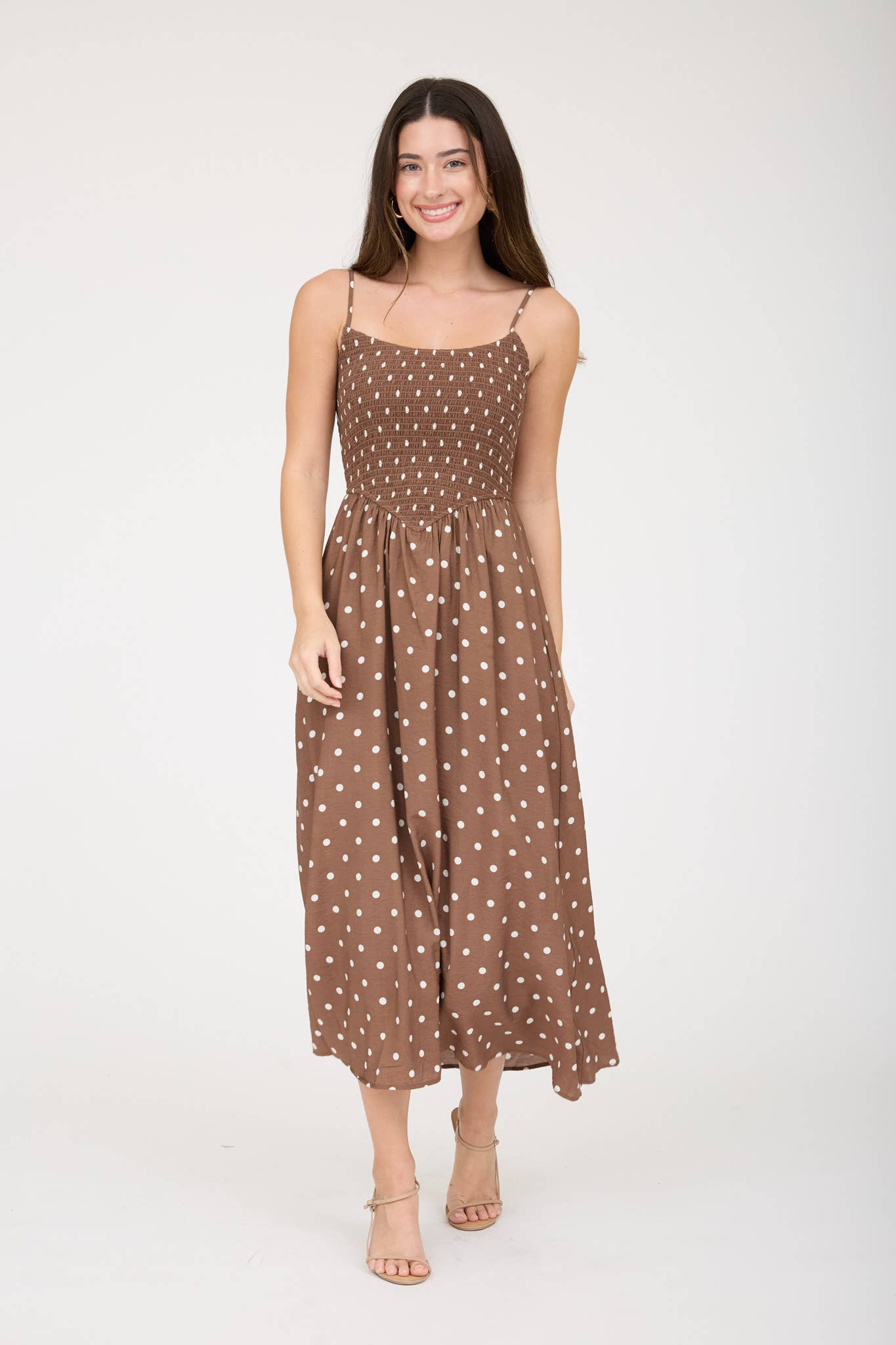 Simply Stated (Brown) Polka Dot Dress
