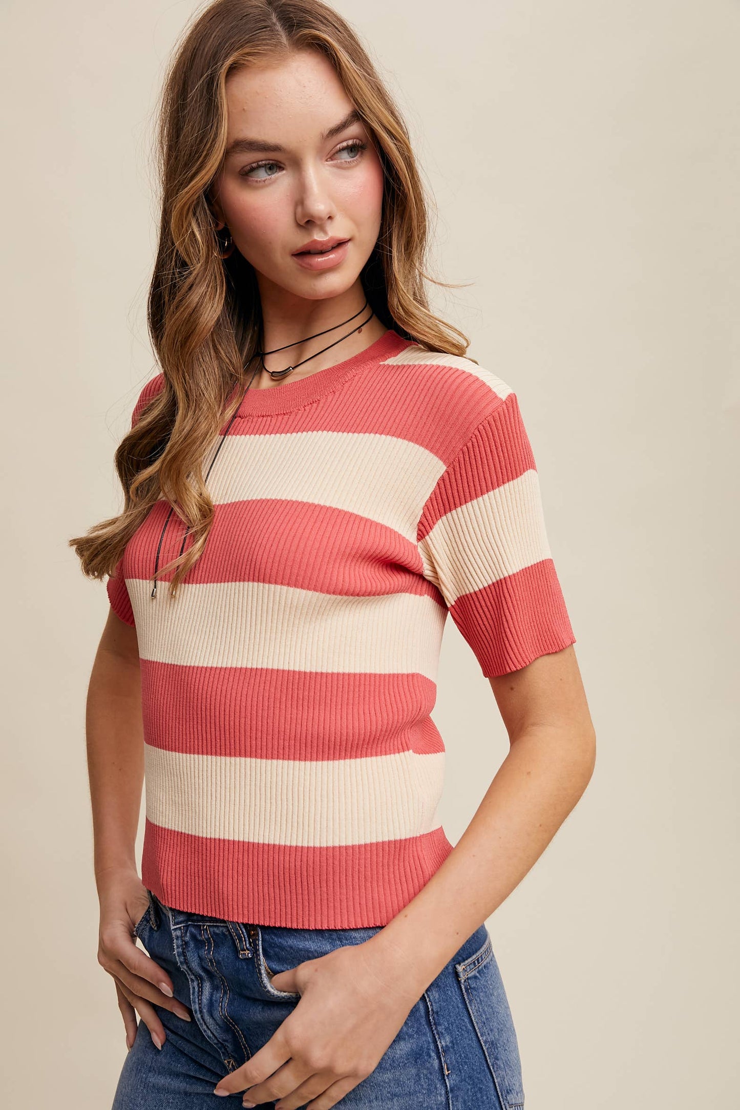 Perfectly Polished (Coral) SS Sweater