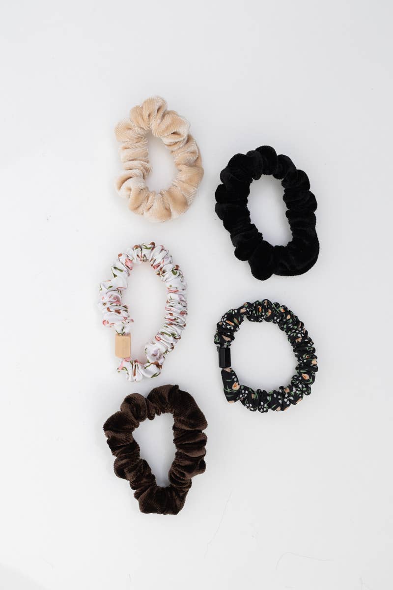 Floral & Velvet Hair Scrunchies