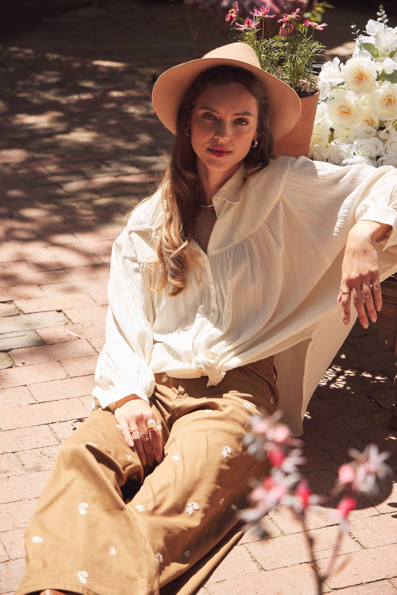Deep Breathe (Vanilla) Crinkled Blouse