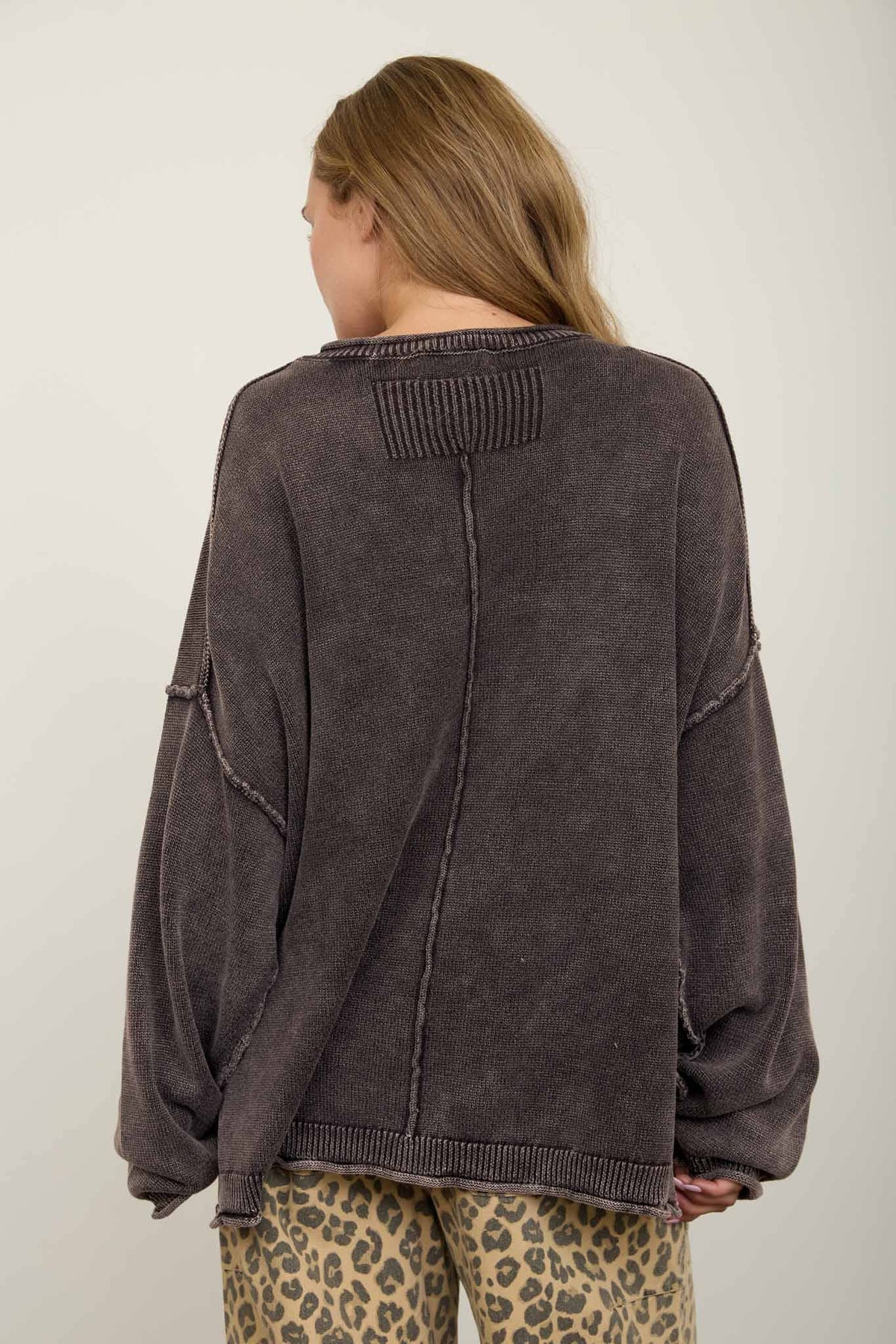Here For You (Brn) Oversized Sweater
