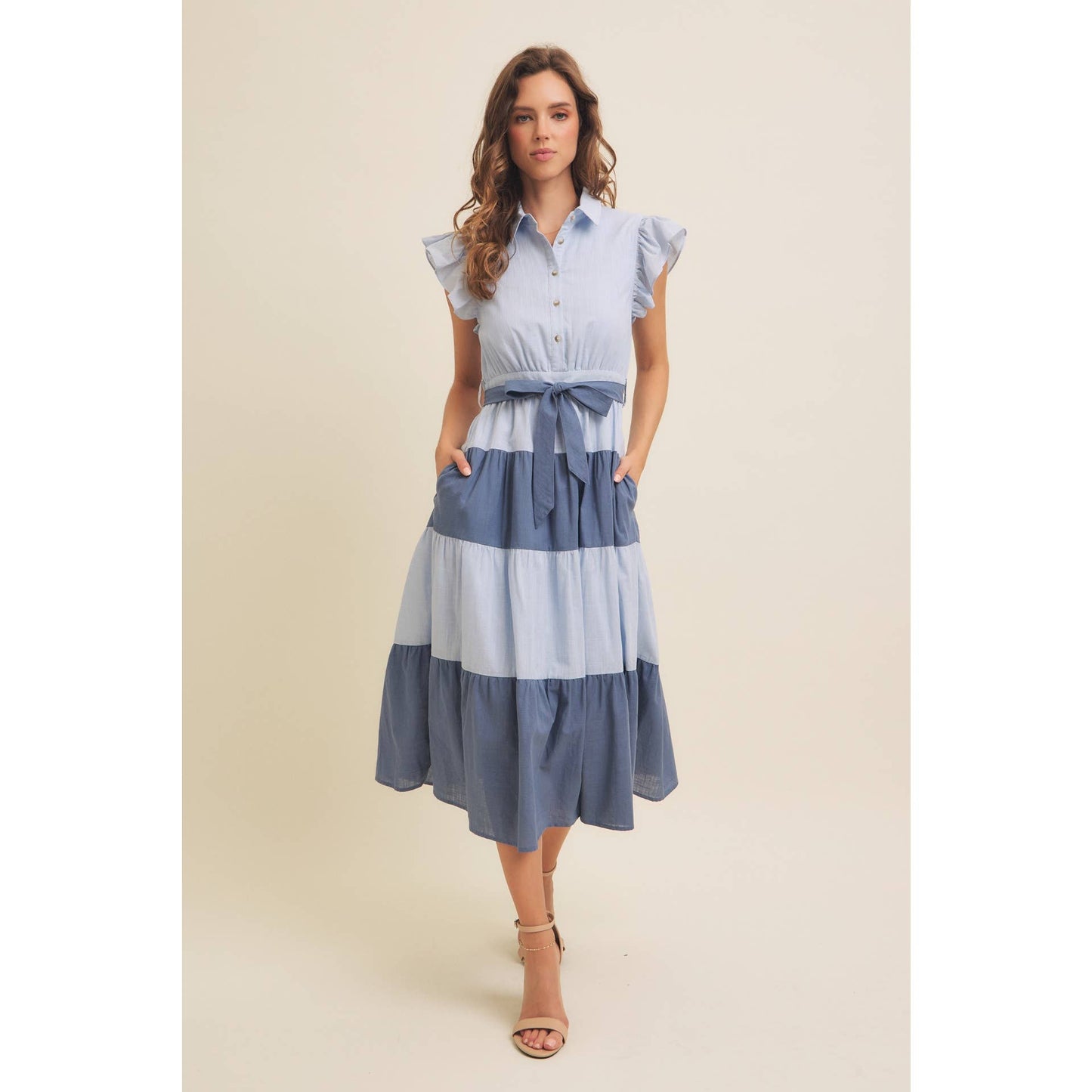 Derby Days (Blue) Color Block Dress