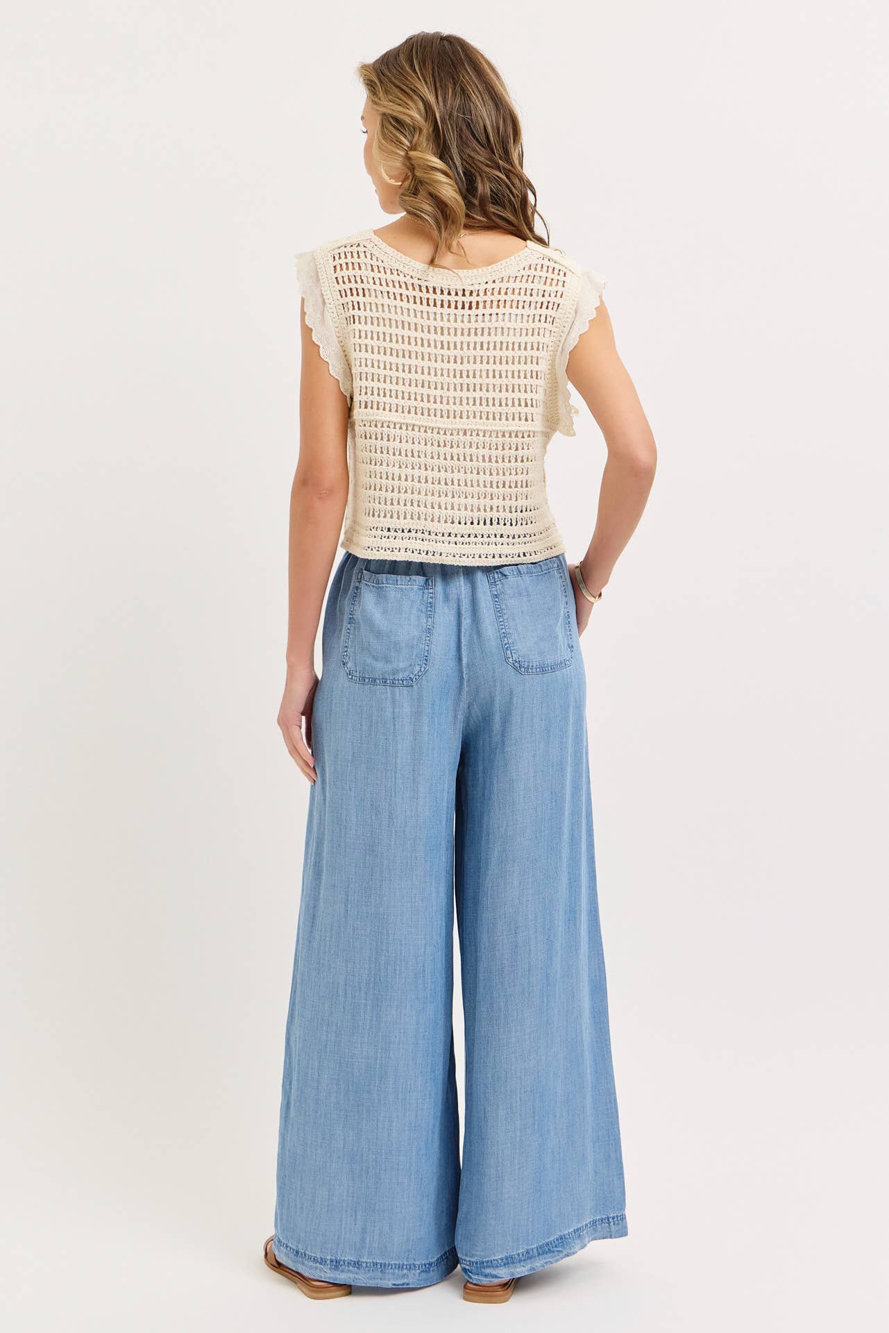 Open Mind Crochet Button Front Top