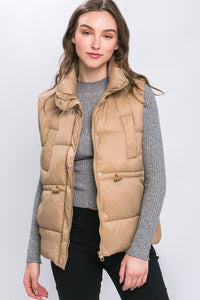 On The Move (Tan) Puffer Vest
