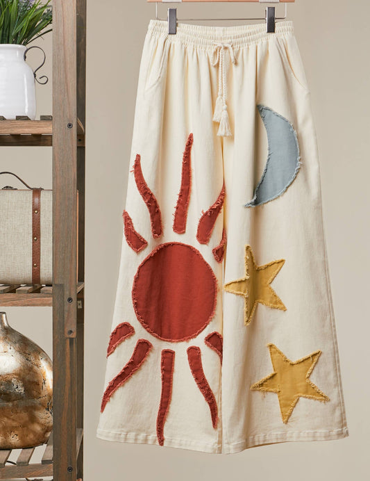 Sun, Moon, & Stars Wide Leg Pants