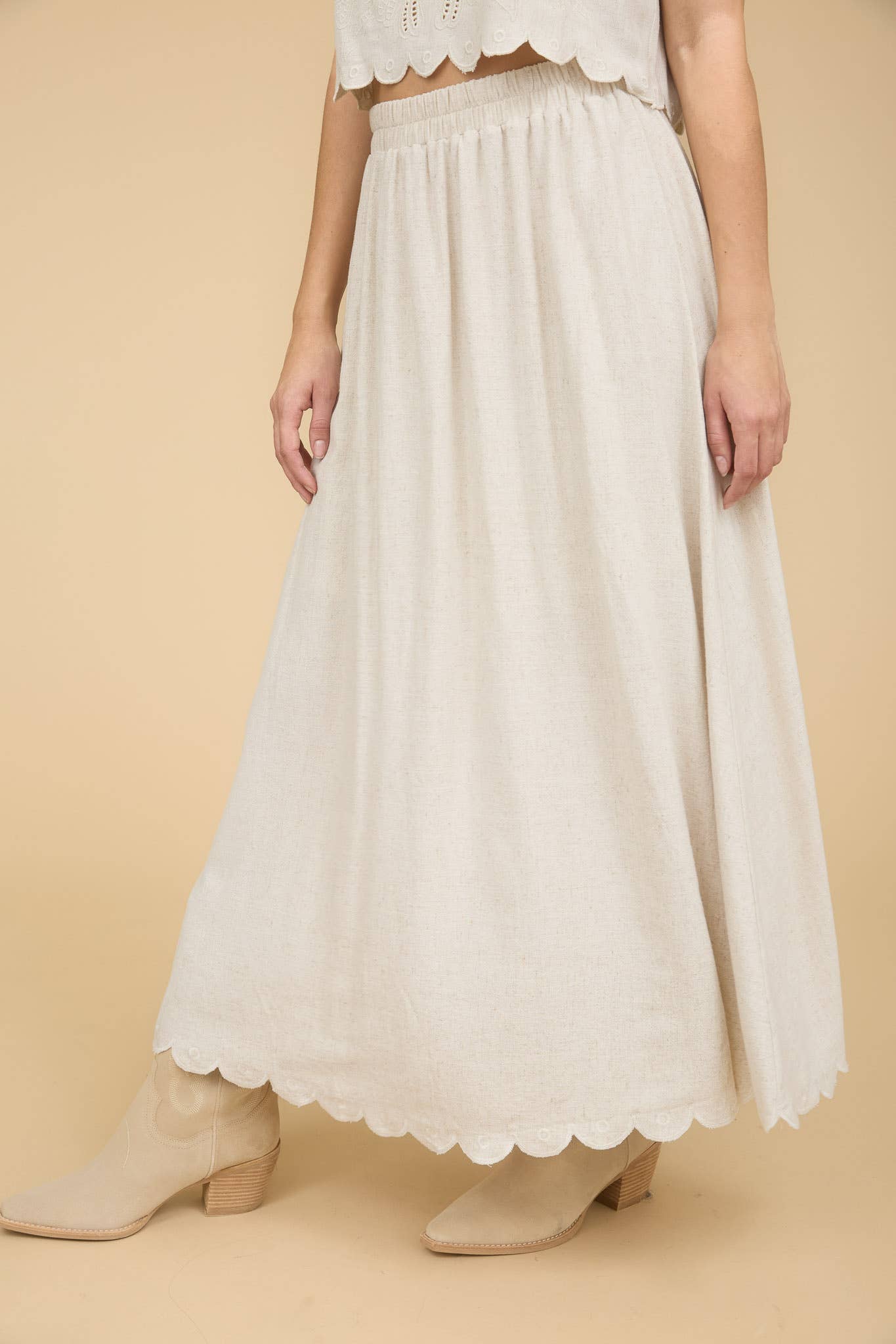 Enchanted Flow Scallop Hem Skirt