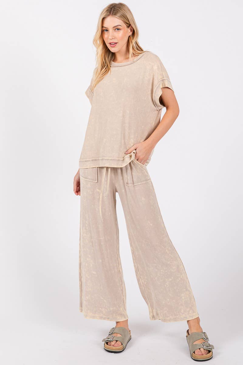 Magic Mineral (Taupe) Ribbed Knit Top