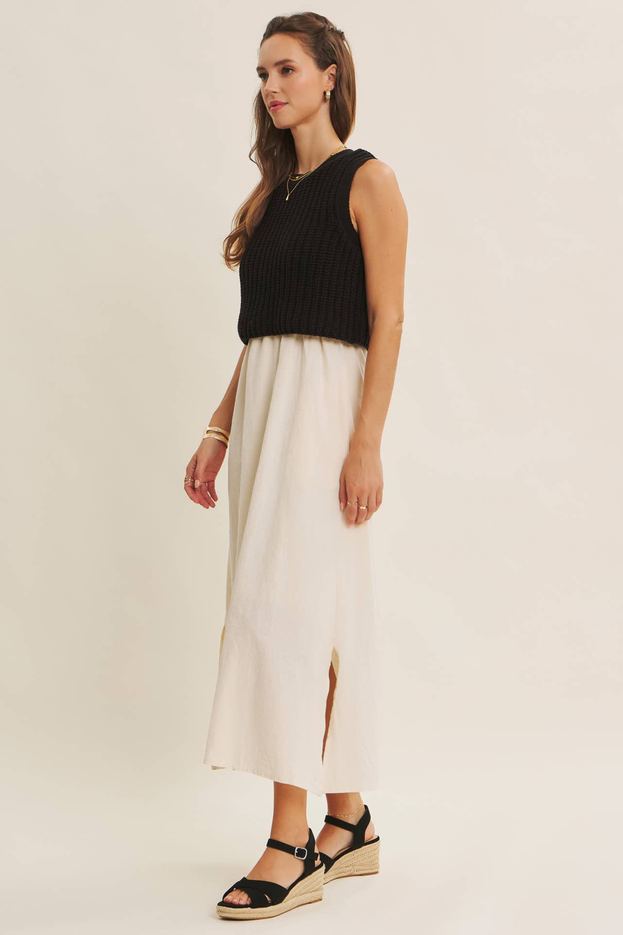 Beauty Abounds (Blk/Cream) Twofer Dress