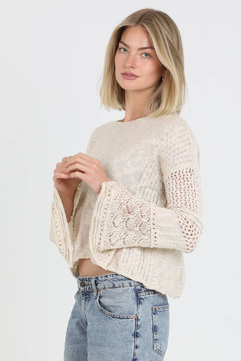 Gentle Breeze (Natural) Boho Sweater