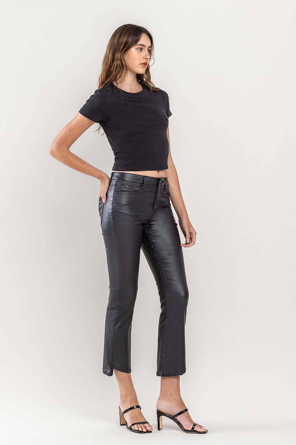 Vervet: Midnight Sky Coated Crop Jeans