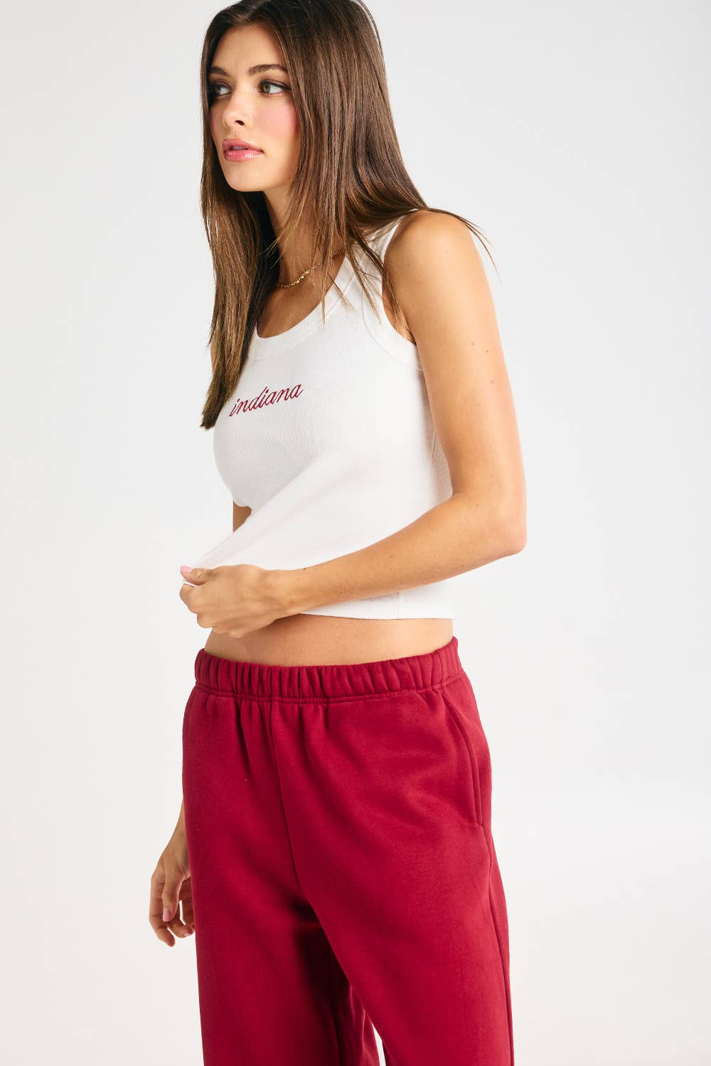 Indiana (White) Embroidered Tank Top