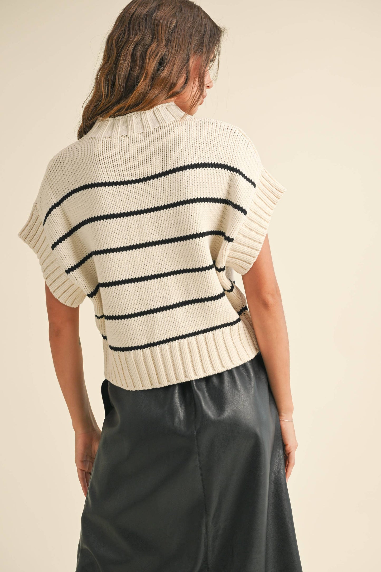 Last Line (Ivory/Black) Stripe SS Sweater