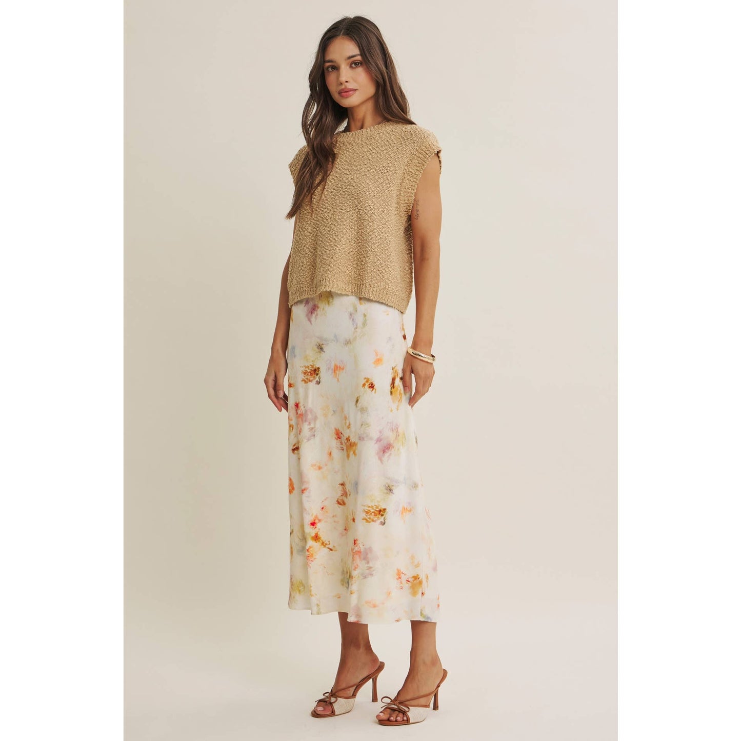 Good Impression Watercolor Midi Skirt