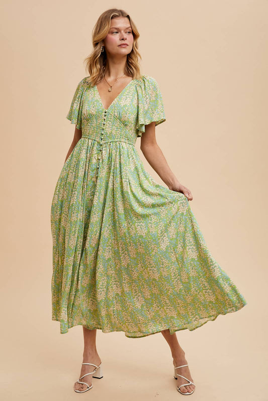 Blooming Love (Fern) Smock Waist Dress