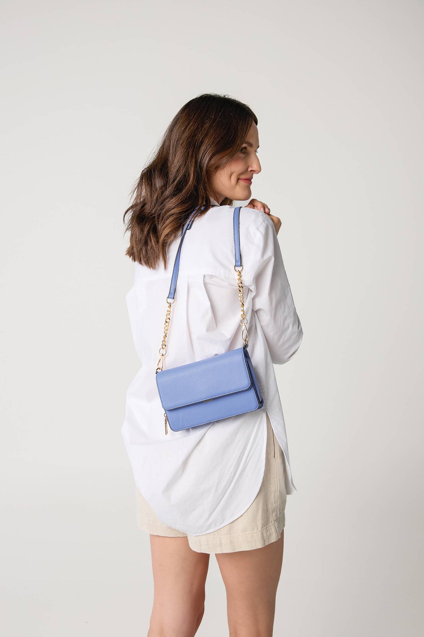 Lauryn (Dark Slate) Crossbody w/ Chain Strap