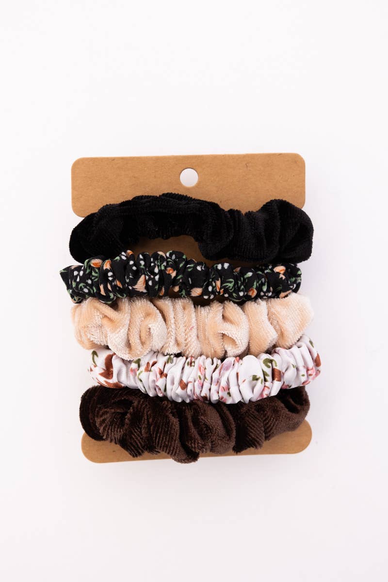 Floral & Velvet Hair Scrunchies