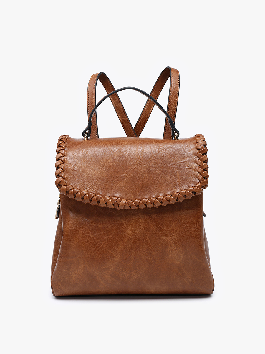 Blossom (Brown) Whipstitch Trim Backpack