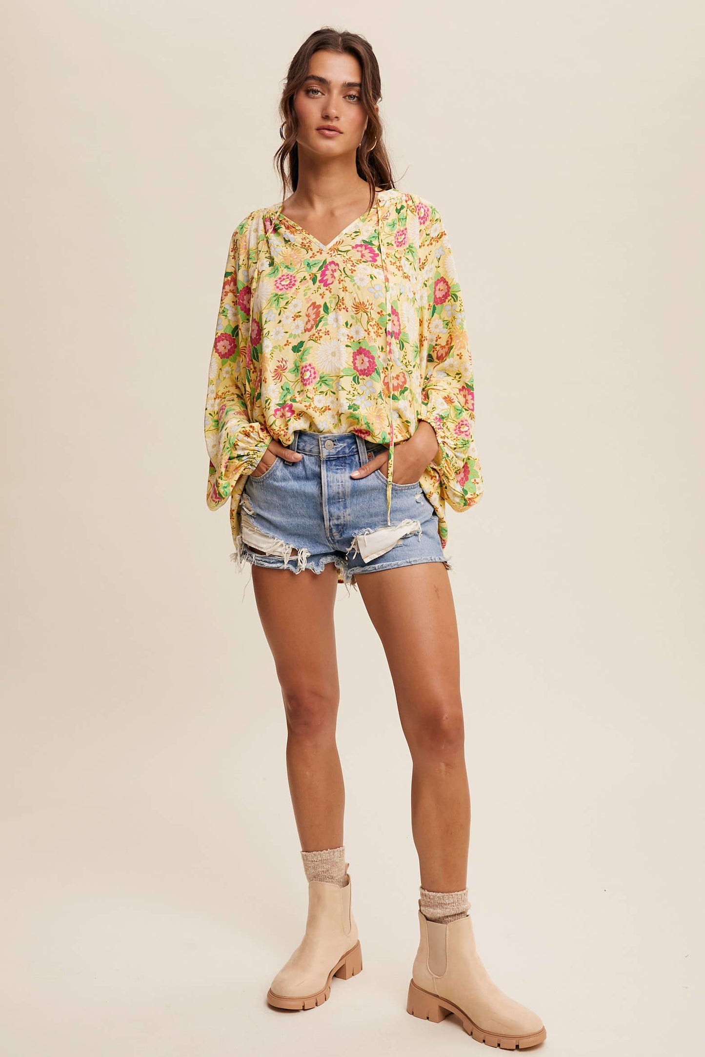 Sunlit Garden (Lt Yellow) Floral Blouse