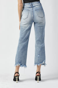Risen: It Girl Crop Straight Jeans (Light)
