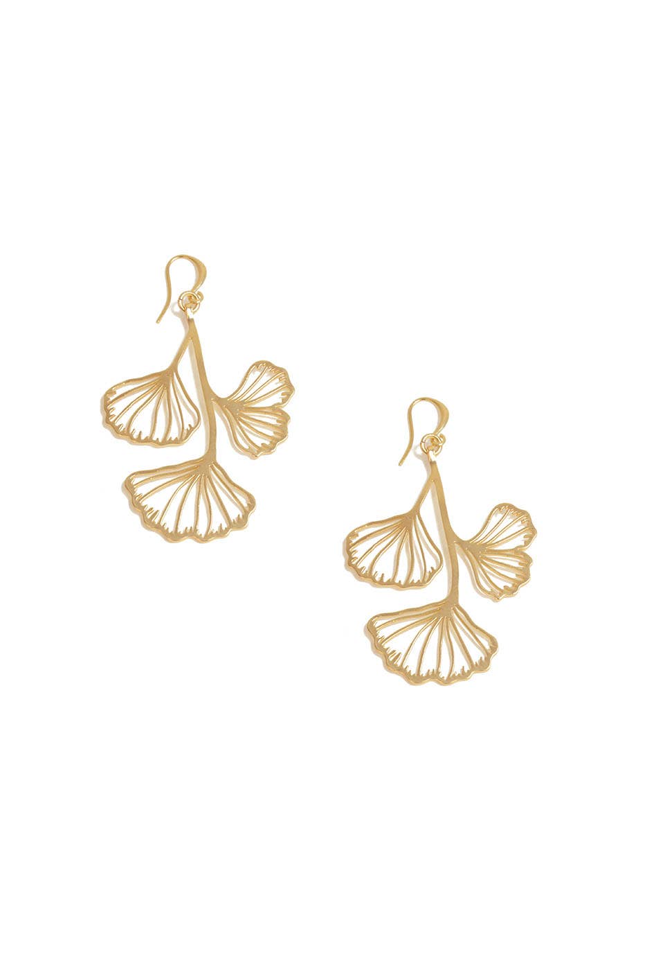 Gold Gingko Chandelier Earring