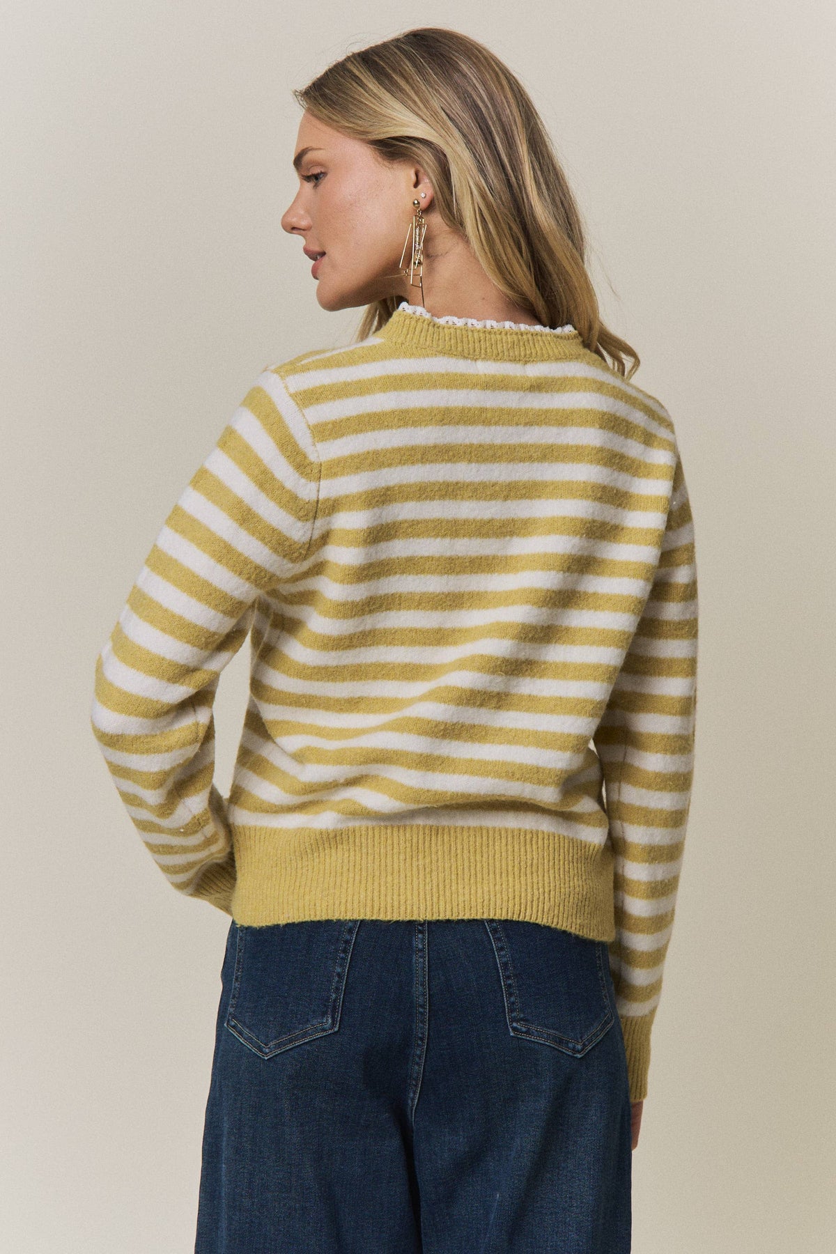 Good Day (Ylw) Stripe Henley Sweater