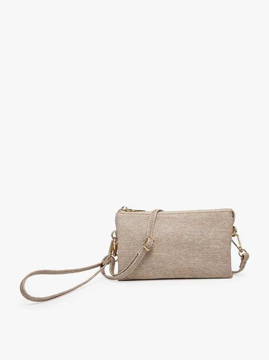 Riley (Almond) 3 Compartment Crossbody/Wristlet