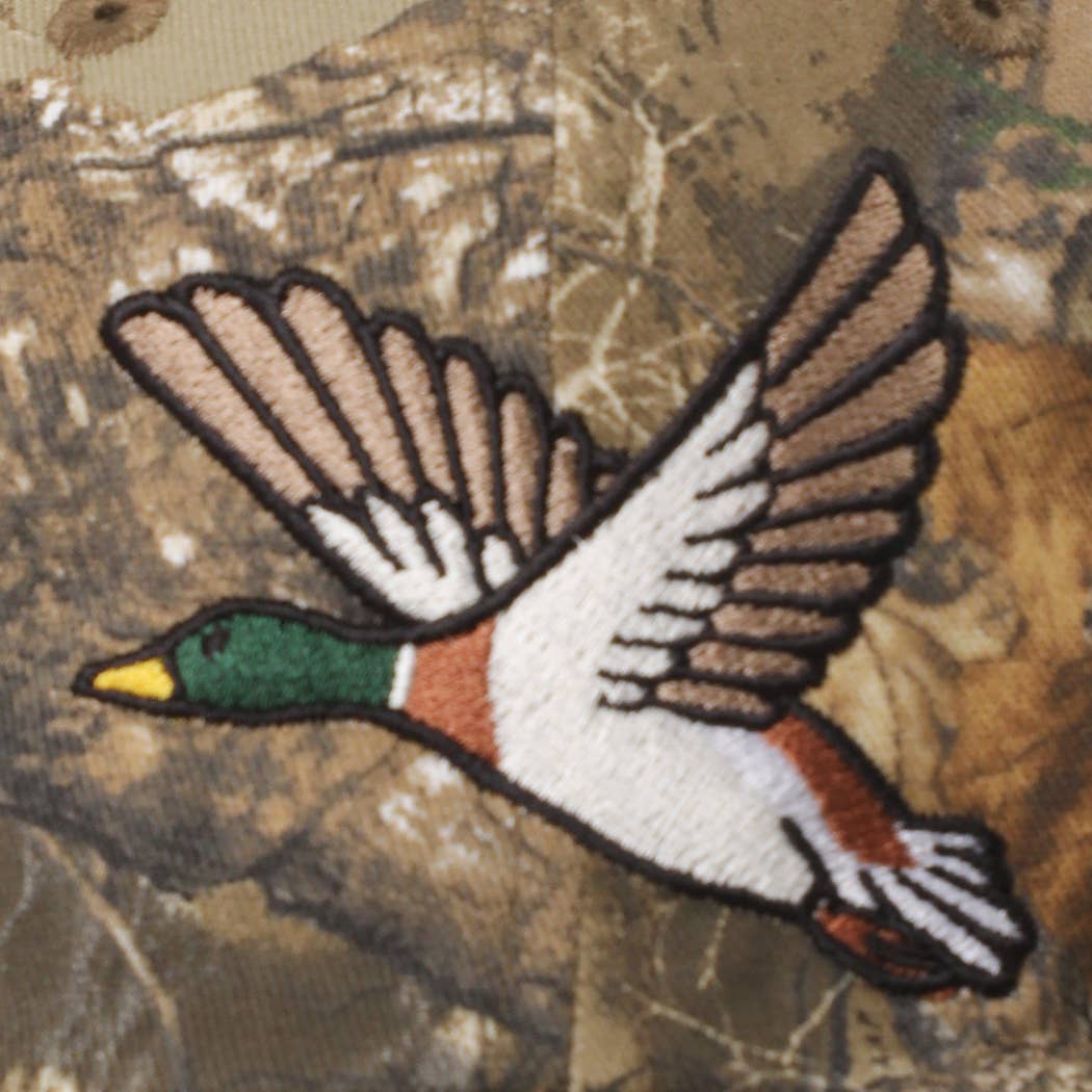 Flying Mallard Embroidered Camo Print Hat