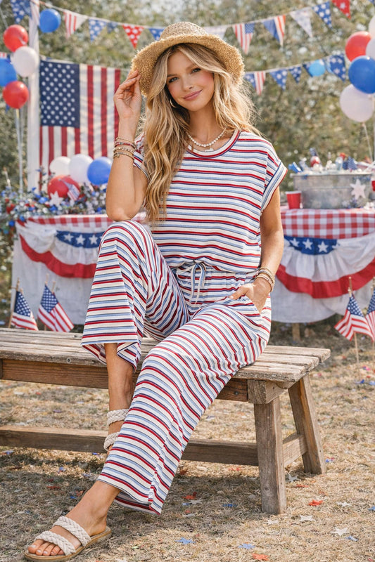 Americana (Red/Wh/Blue) Striped Rib Top