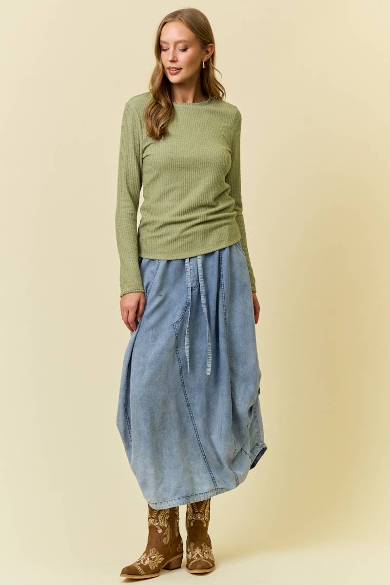 She’s From Texas Tencel Denim Skirt