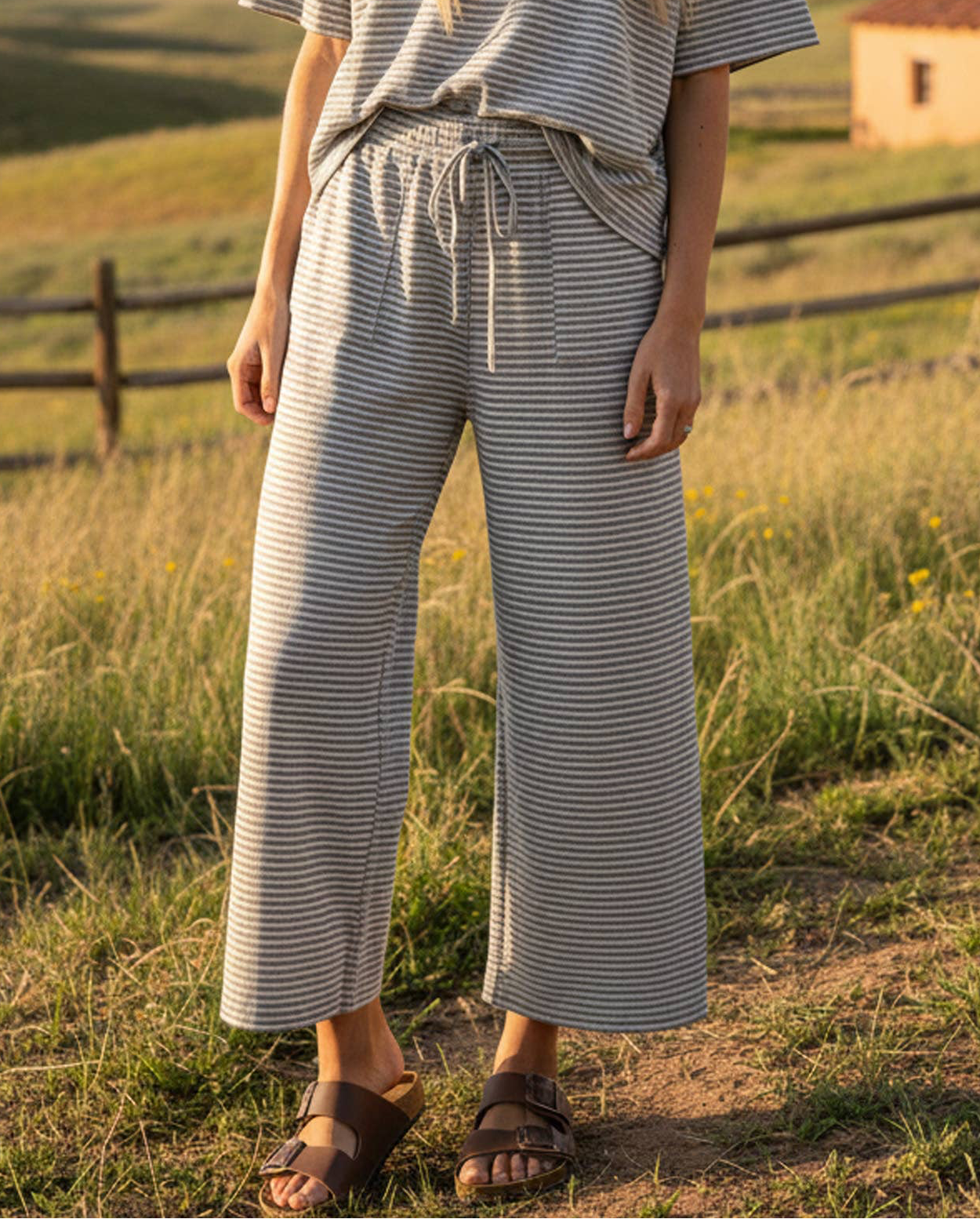 Big Wonder (H Grey) Striped Knit Pants