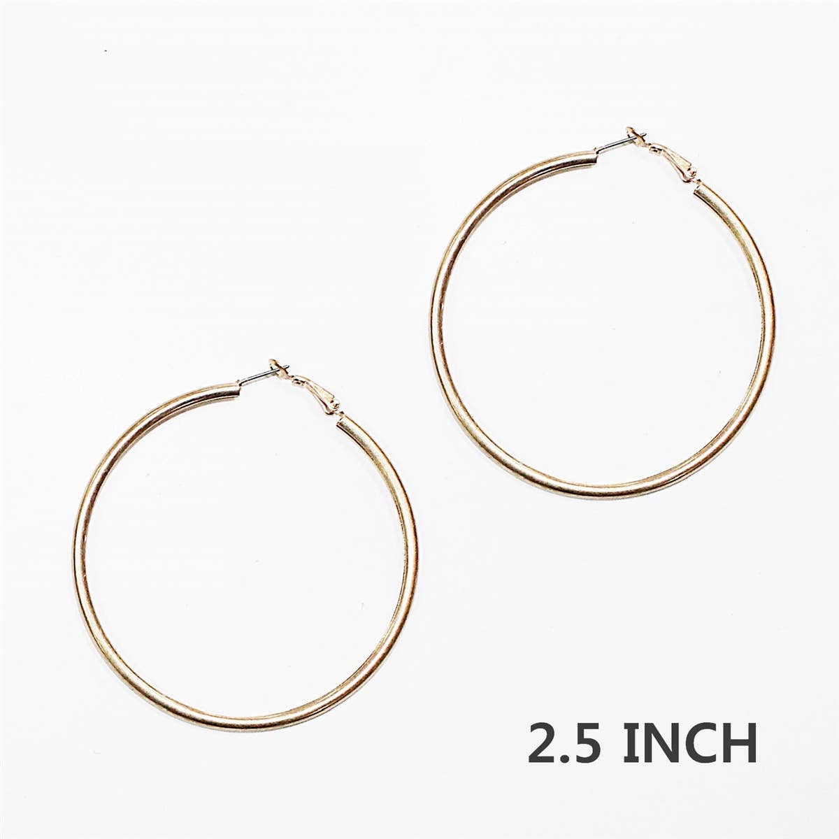 Worn Gold Hoop 2.5" Earring