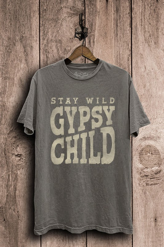 Stay Wild Gypsy Child Mineral Wash Tee