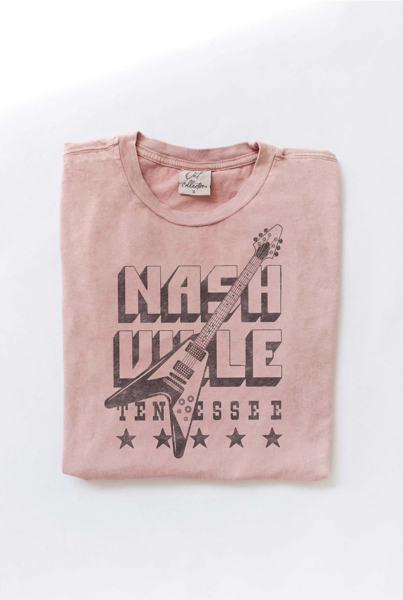 Nashville Tenn (Pink) Mineral Wash Tee