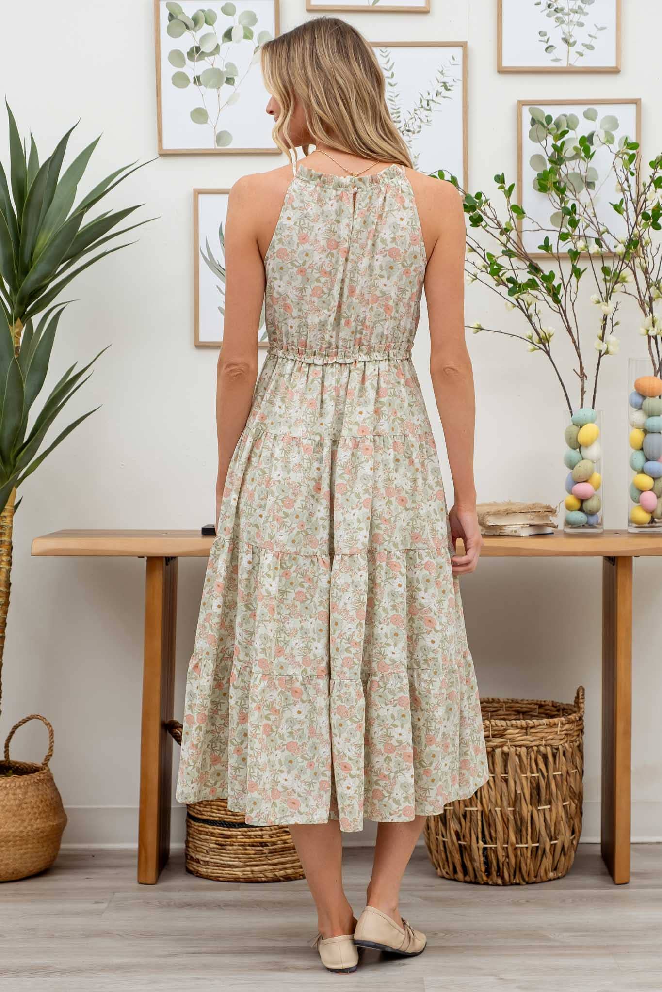 Sweet To Me (Mint) Floral Midi Dress