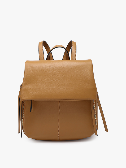 Adley (Tan) Foldover Pocket Backpack