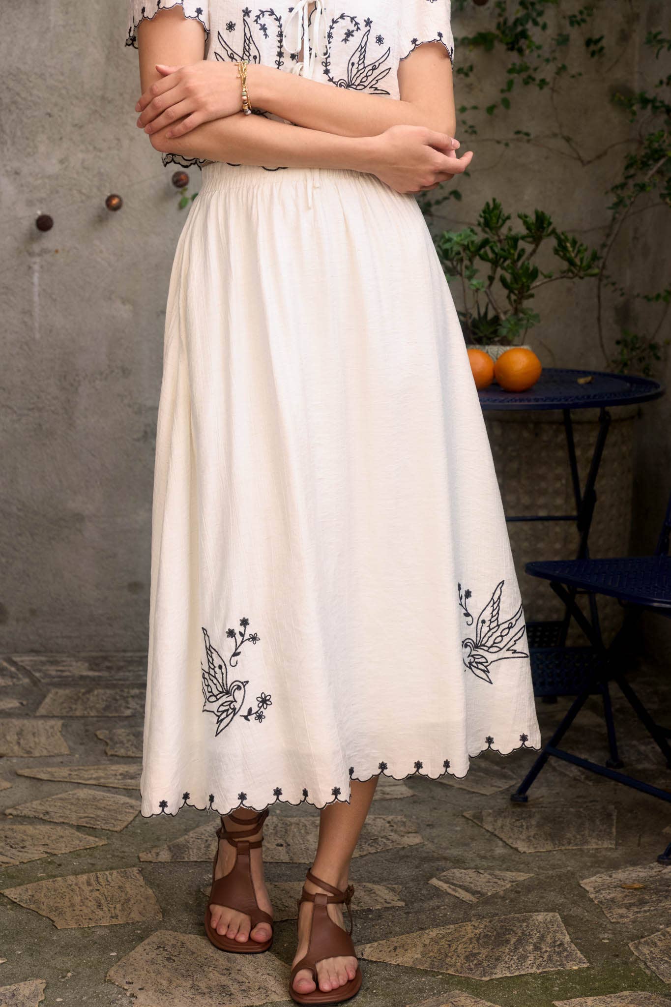 Little Birdie Told Me Embroidered Skirt