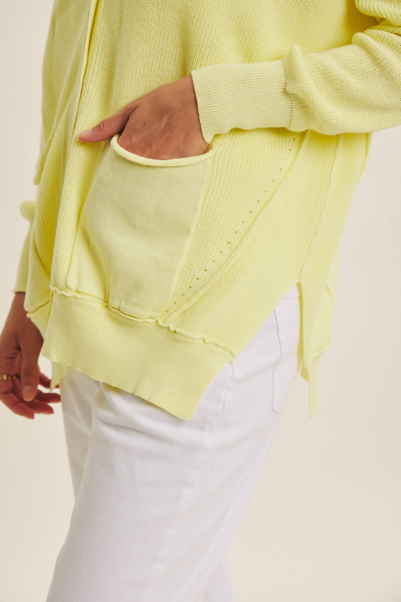 Down To Earth (Lemon) Slouchy Cardigan
