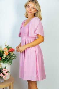 Worth It PINK Smocked Dress