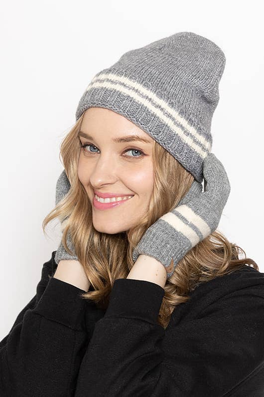 Super Soft Striped Knit Touch Gloves