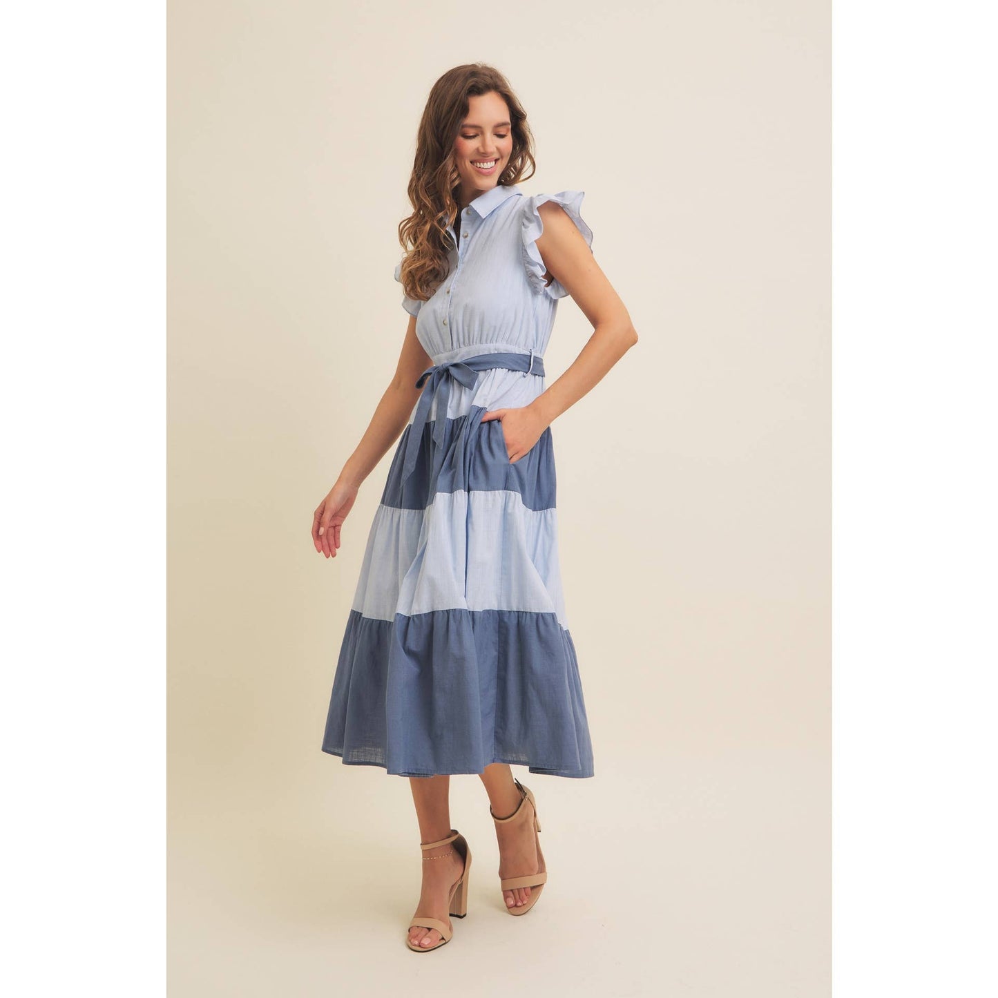 Derby Days (Blue) Color Block Dress