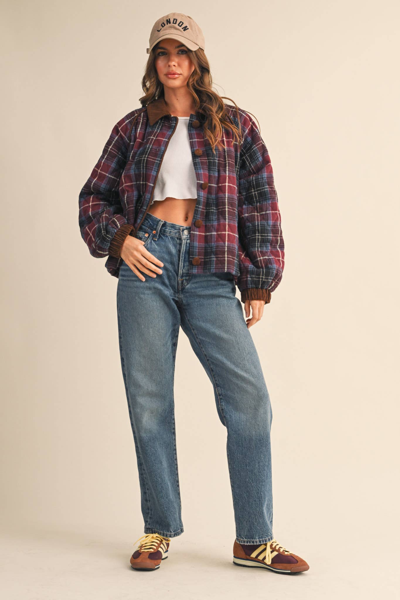 Mountain Mama (Wine) Plaid Quilted Jacket