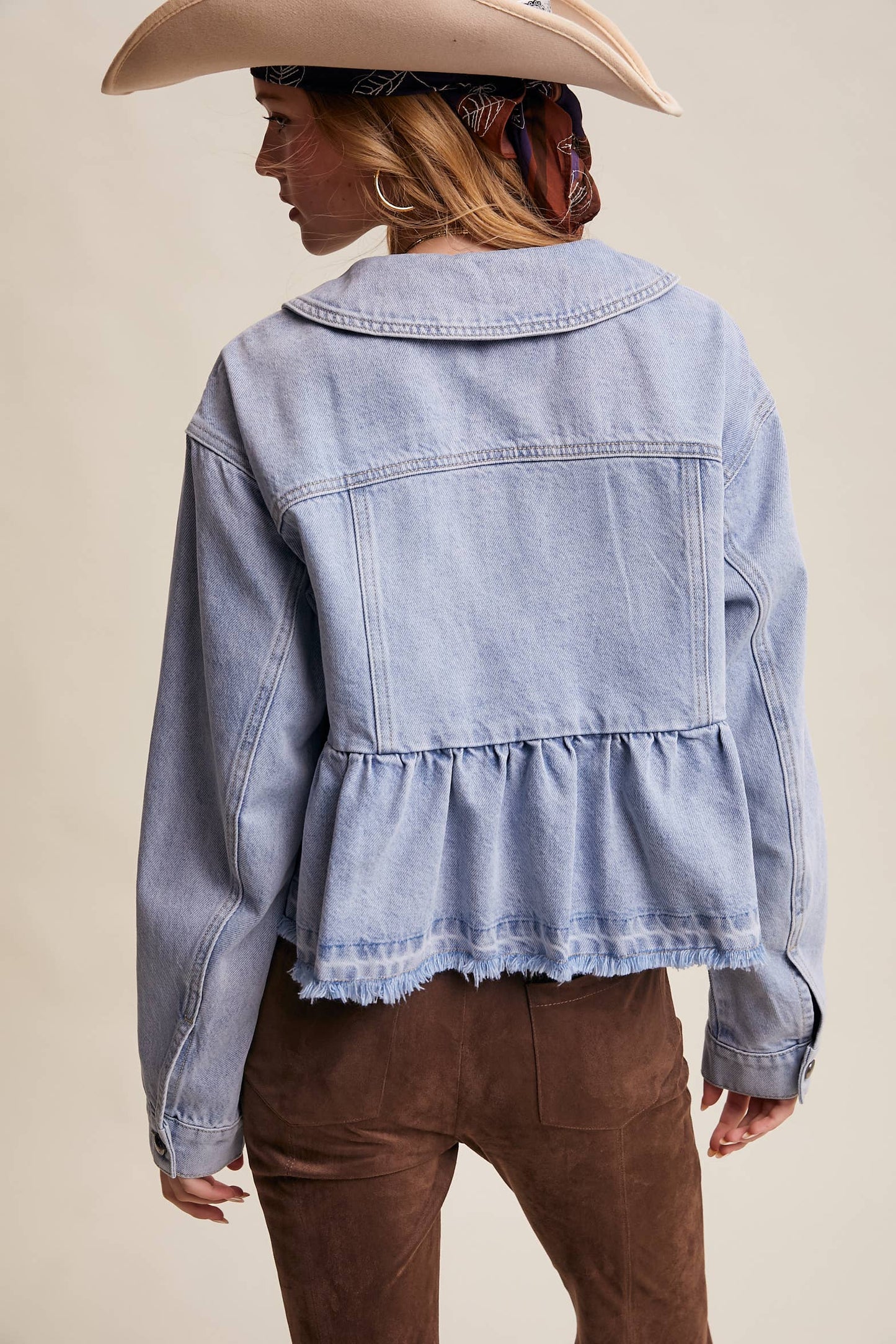 Fresh Look Peplum Hem Denim Jacket