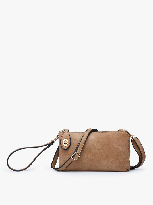 Kendall (Mocha) Crossbody/Wristlet w/ Twist Lock