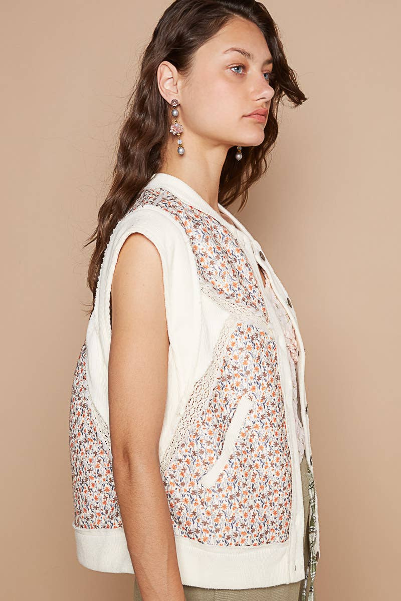 POL: Show & Tell Floral Quilted Vest