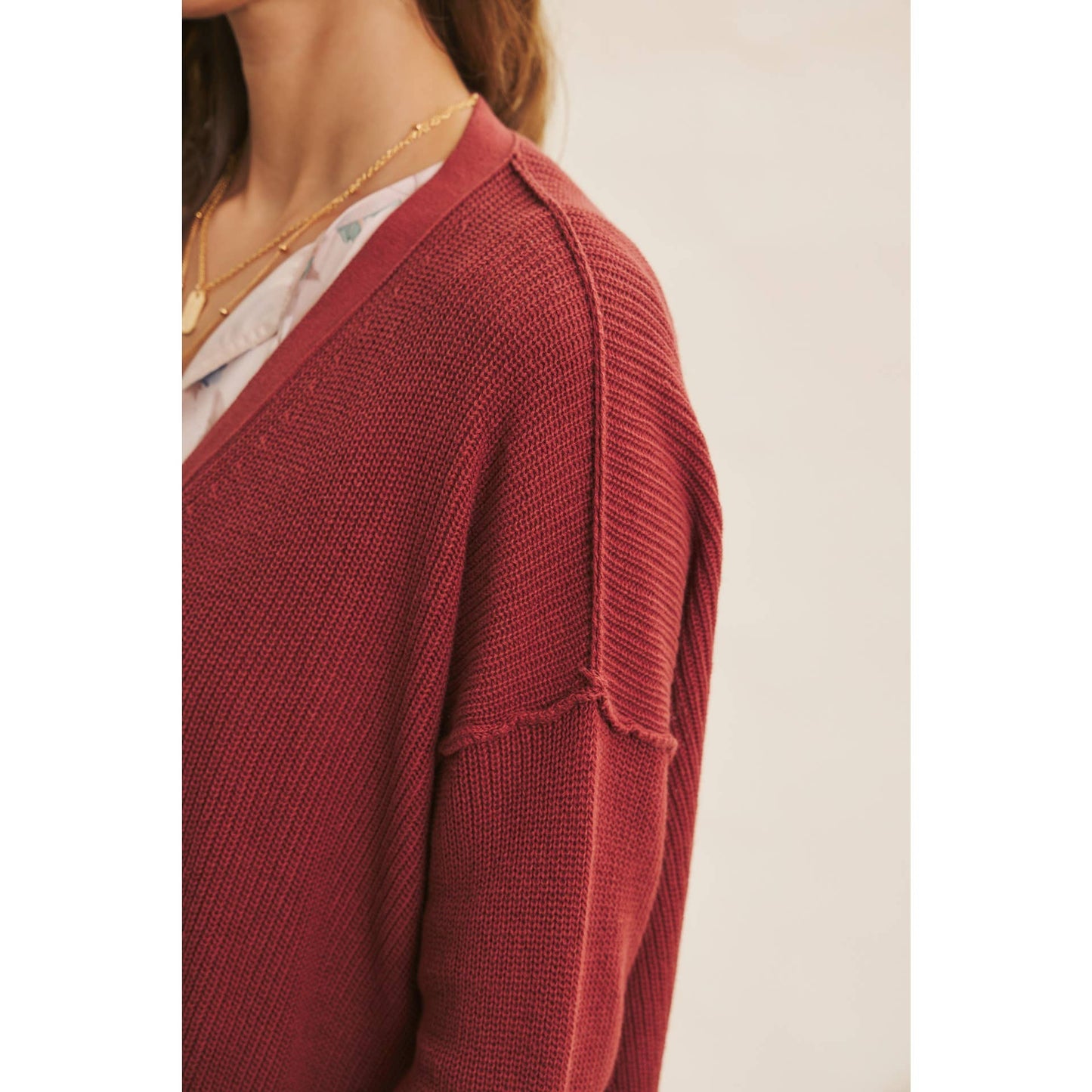 Down To Earth (Redwood) Slouch Cardigan